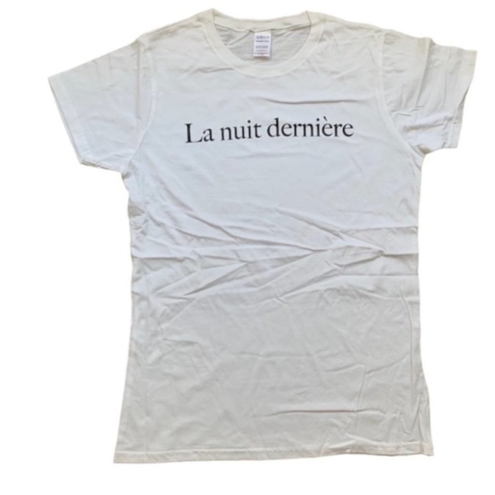 Women’s T-Shirt French Quote Short sleeve Crew neck White Cotton Plain casual - Picture 2 of 14